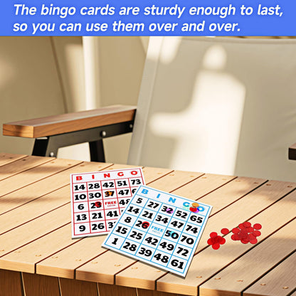 GSE Games & Sports Expert 100-Pack Multi-Color Bingo Game Cards with Easy Read Numbers, Reusable Paper Bingo Sheets for Large Groups, Family/Friend Parties
