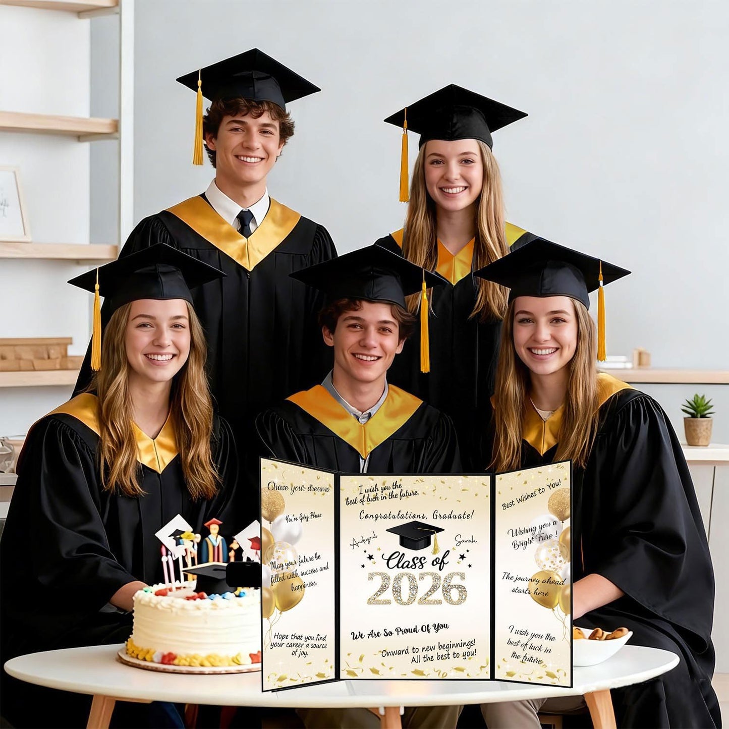 QIYANPAX Graduation Guest Book 2026, Blue and Gold Graduation Decorations Class of 2026, Graduation Signature Book, Congrats Grad Guest Book Alternative, Unique Graduation Gifts