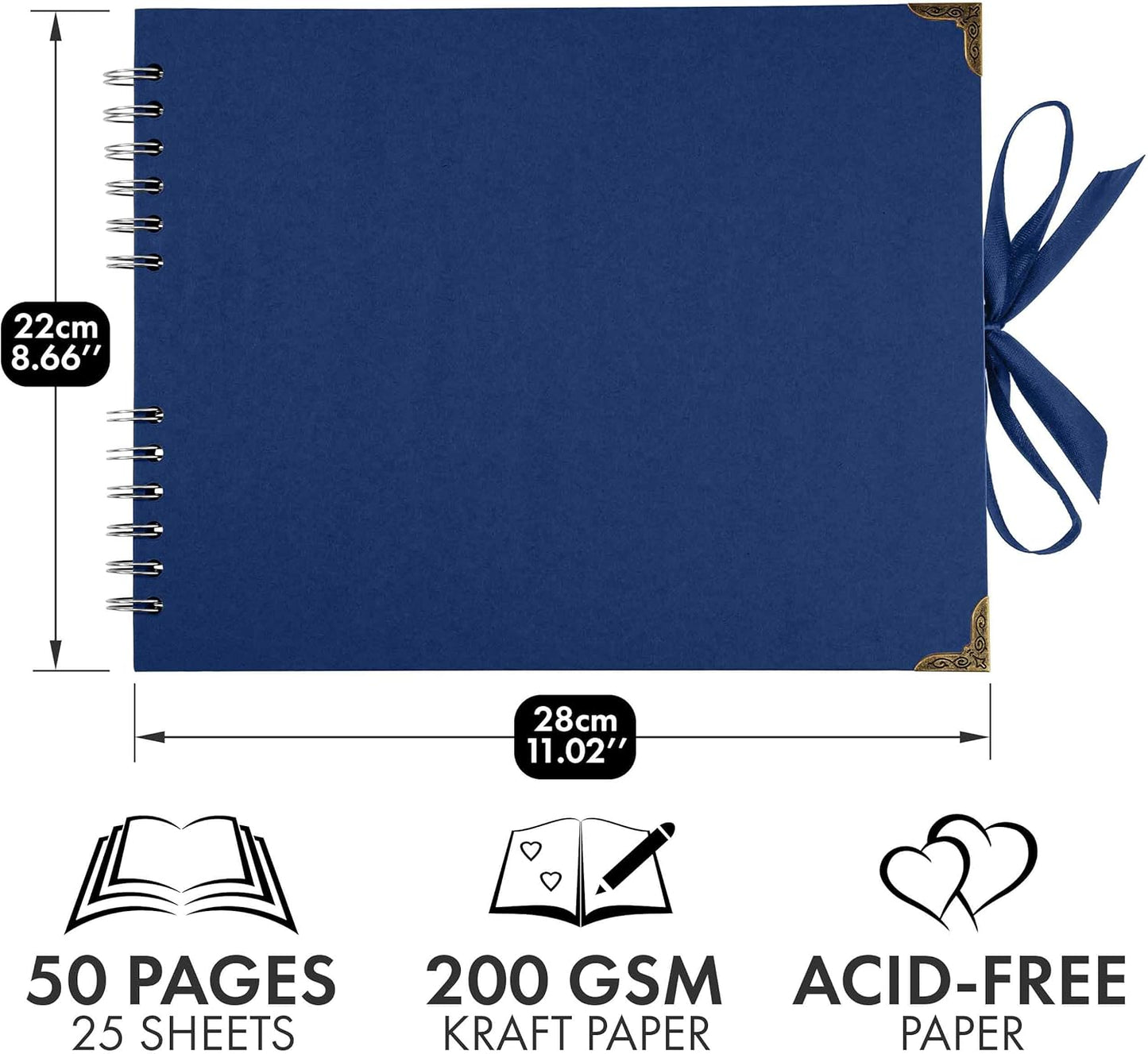 Bstorify Scrapbook Album 60 Pages (8 x 8 Inch) Brown Thick 200gsm Kraft Paper, Photo Album Scrapbook, Memory Book - Ideal for Your Scrapbooking Albums Art & Craft Projects