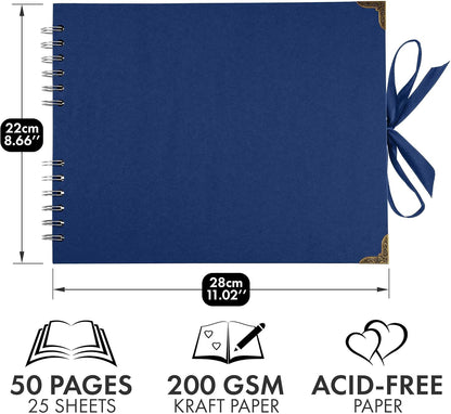 Bstorify Scrapbook Album 60 Pages (8 x 8 Inch) Brown Thick 200gsm Kraft Paper, Photo Album Scrapbook, Memory Book - Ideal for Your Scrapbooking Albums Art & Craft Projects