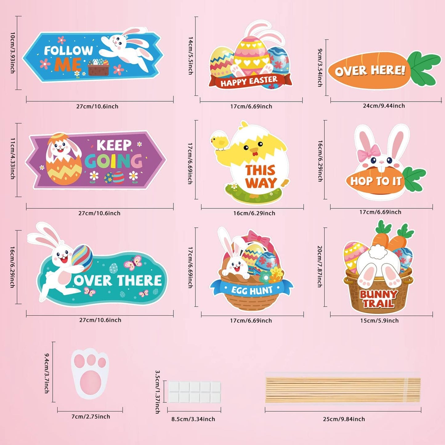 AhfuLife Easter Egg Scavenger Hunt Clue Cards for Family Friends, 27 Cards Set with Clues, Rules, Answers, Winner Cards for Easter Party Activities, Games Indoor, Easter Party Decorations Supplies