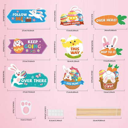 AhfuLife Easter Egg Scavenger Hunt Clue Cards for Family Friends, 27 Cards Set with Clues, Rules, Answers, Winner Cards for Easter Party Activities, Games Indoor, Easter Party Decorations Supplies
