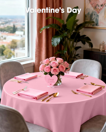 Pureegg Plastic Table Cloth Disposable 8 Pack, 54 x 108 Inch Table Cloths, Party, Picnic, Wedding, Decorative Tablecloths, Rectangle, White Plastic Cover, Leakproof & Sturdy, White