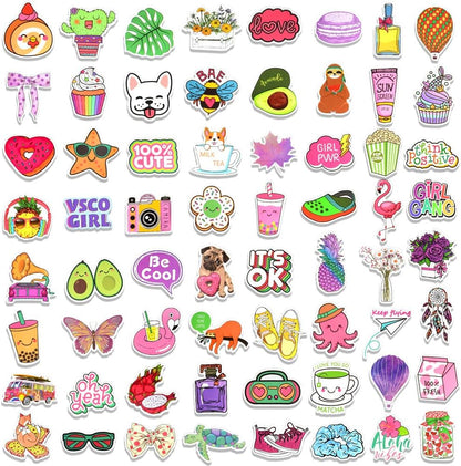 QTL Neon Stickers for Teens & Students Prizes, Waterproof Vinyl Party Favor Stickers, School Rewards, Water Bottle and Laptop, 50PCS - Colors B