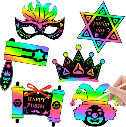 JULMELON 36 PCS Ocean Crafts, Rainbow Scratch Art Under The Sea Party Favors DIY Magic Color Summer Ocean Animals Scratch Cards for Summer Party Favors School Activities