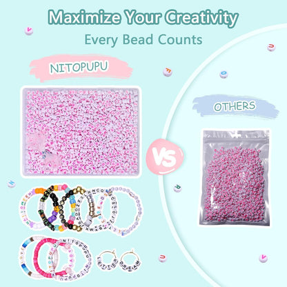 1000Pcs Glow Letter Beads Acrylic Alphabet Bead Glow in The Dark, 4x7 mm Round Beads for Friendship Bracelets and DIY Crafts