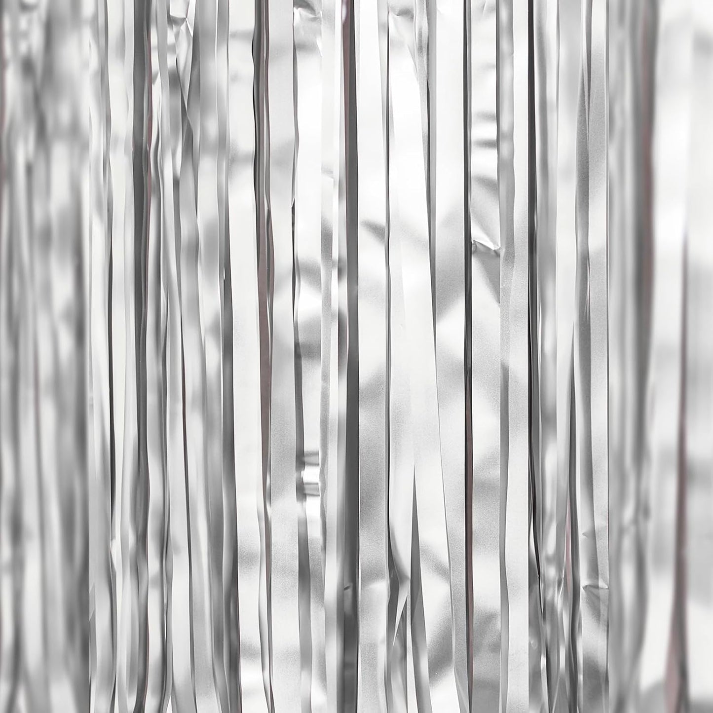 PartyWoo Silver Streamers 3pcs Tinsel Backdrop 8.2FT Metallic Tinsel Foil Fringe Streamer Curtains Party Photo Booth Backdrop for Graduation Baby Shower Bachelorette Wedding Disco Party Decorations