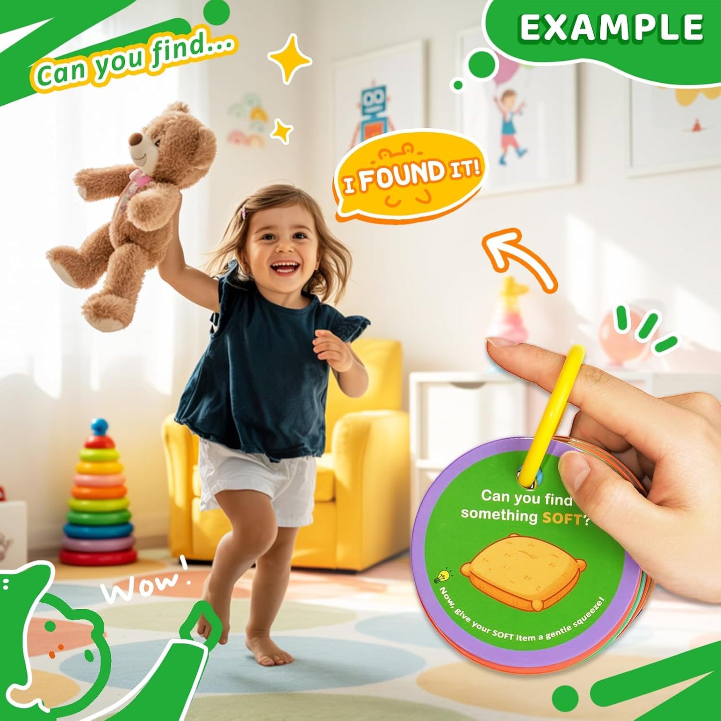 Home Scavenger Hunt Cards: 50 Toddler Indoor Find & Learn Activities | Fun Educational Games for 3-5 Year Olds | Preschool Boys & Girls Early Development (Indoor)