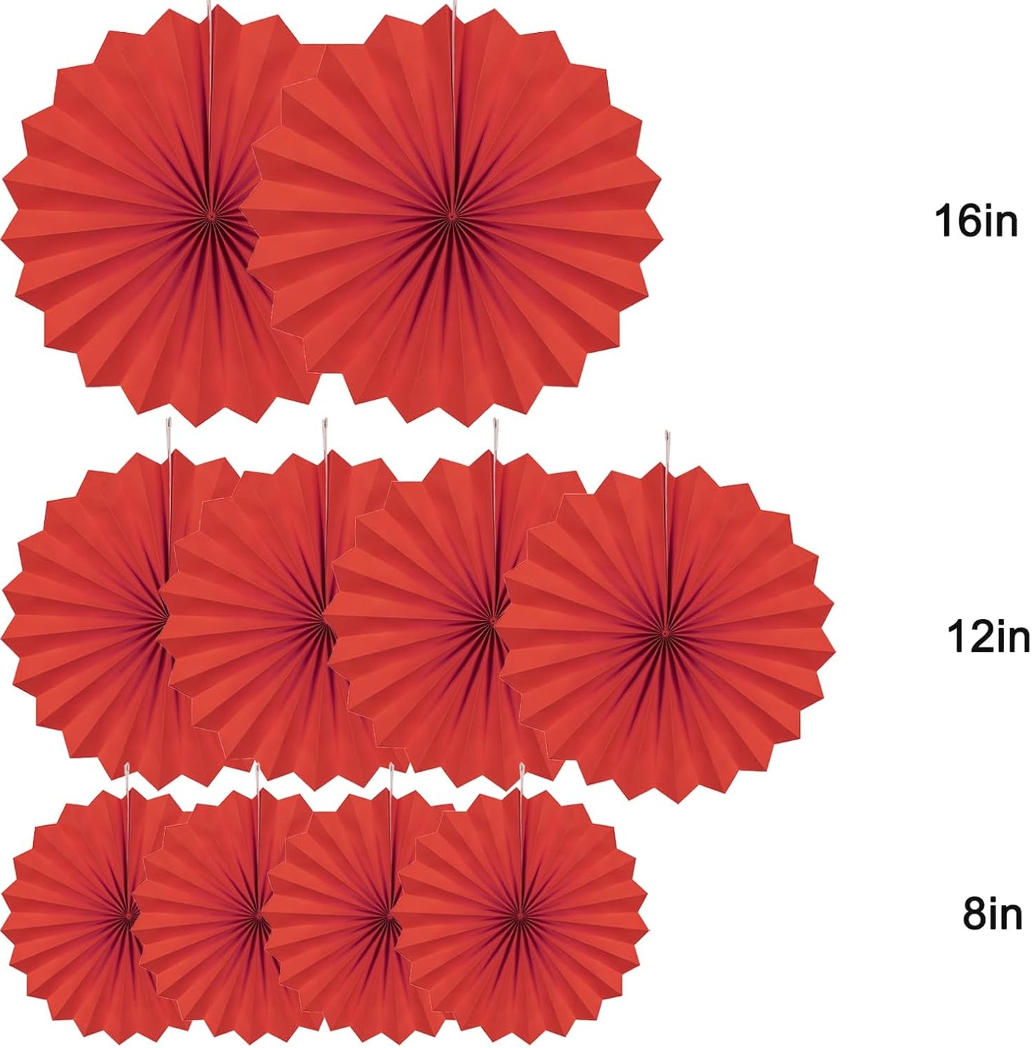 Party Hanging Paper Fans Decorations Set, Gold Round Paper Fan Ceiling Party Decoration Suppiles,Set of 10