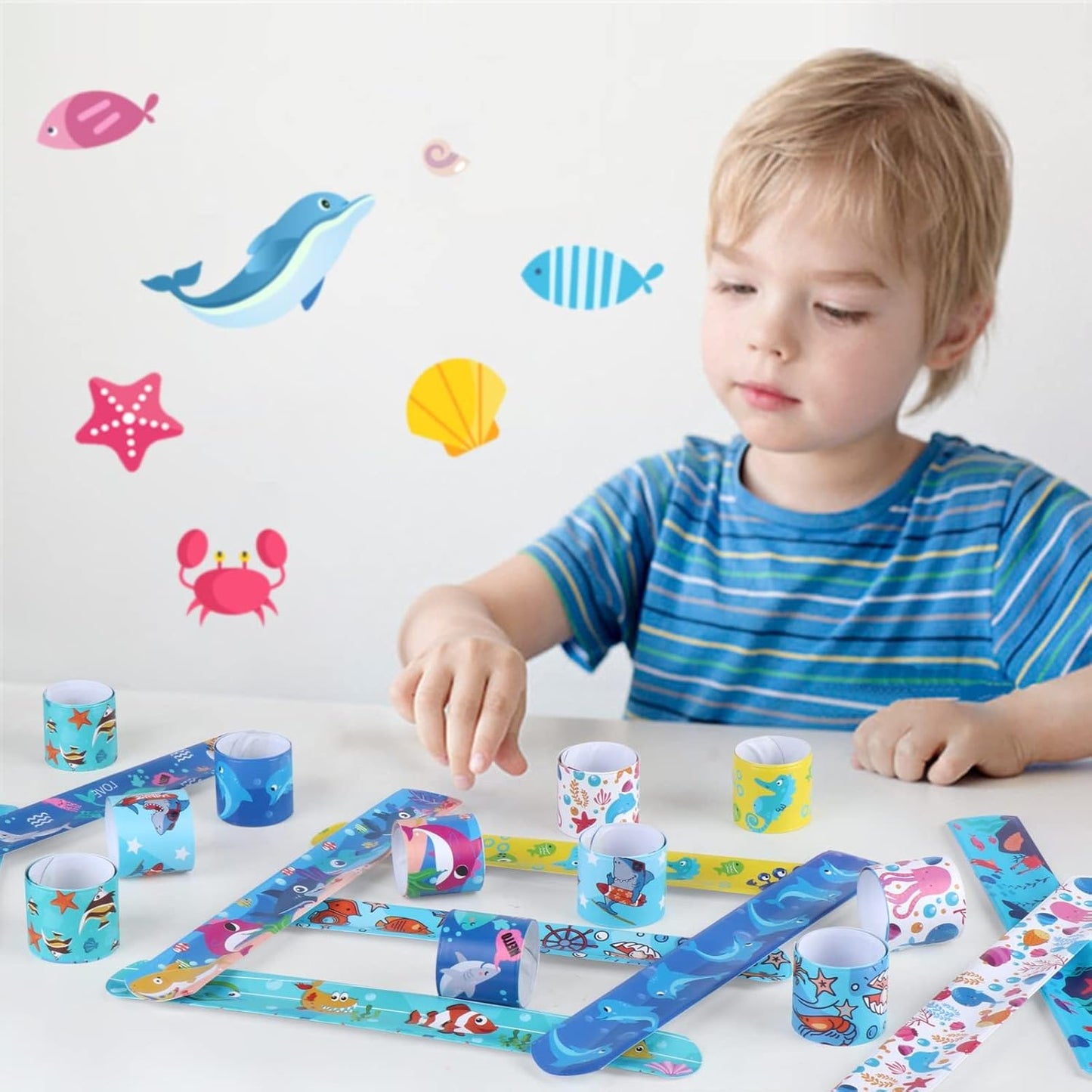 Viicoor Slap Bracelets for Kids 30PCS Animals Slap Bands Party Gadget Fillers Favors