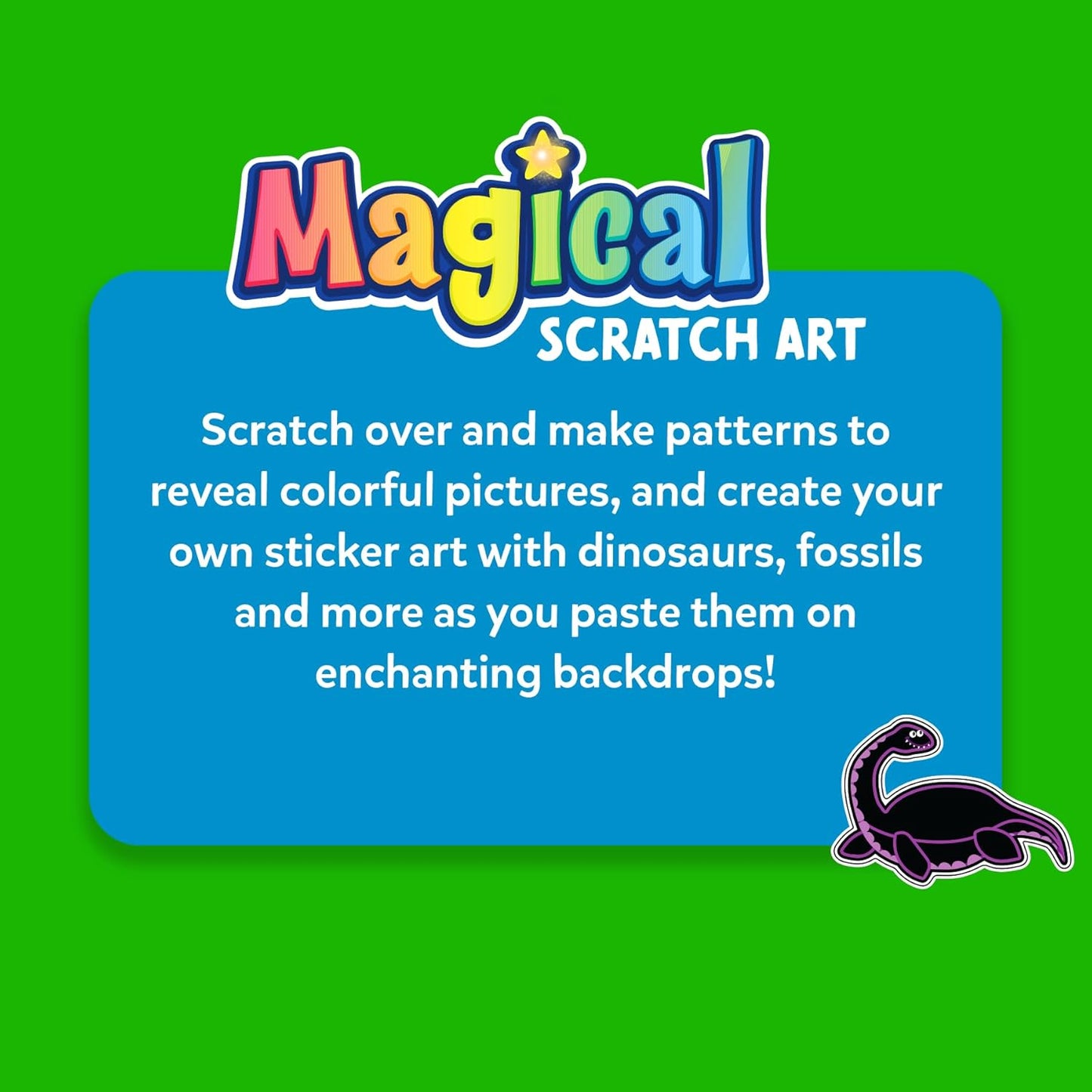 Skillmatics Scratch Art Book for Kids - Unicorns & Princesses, Craft Kits & Supplies, 30+ Scratch Stickers, Travel Toys, DIY Kit, Gifts for Girls & Boys Ages 3, 4, 5, 6, 7, 8