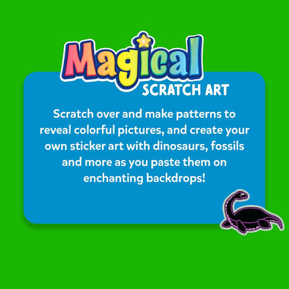 Skillmatics Scratch Art Book for Kids - Unicorns & Princesses, Craft Kits & Supplies, 30+ Scratch Stickers, Travel Toys, DIY Kit, Gifts for Girls & Boys Ages 3, 4, 5, 6, 7, 8