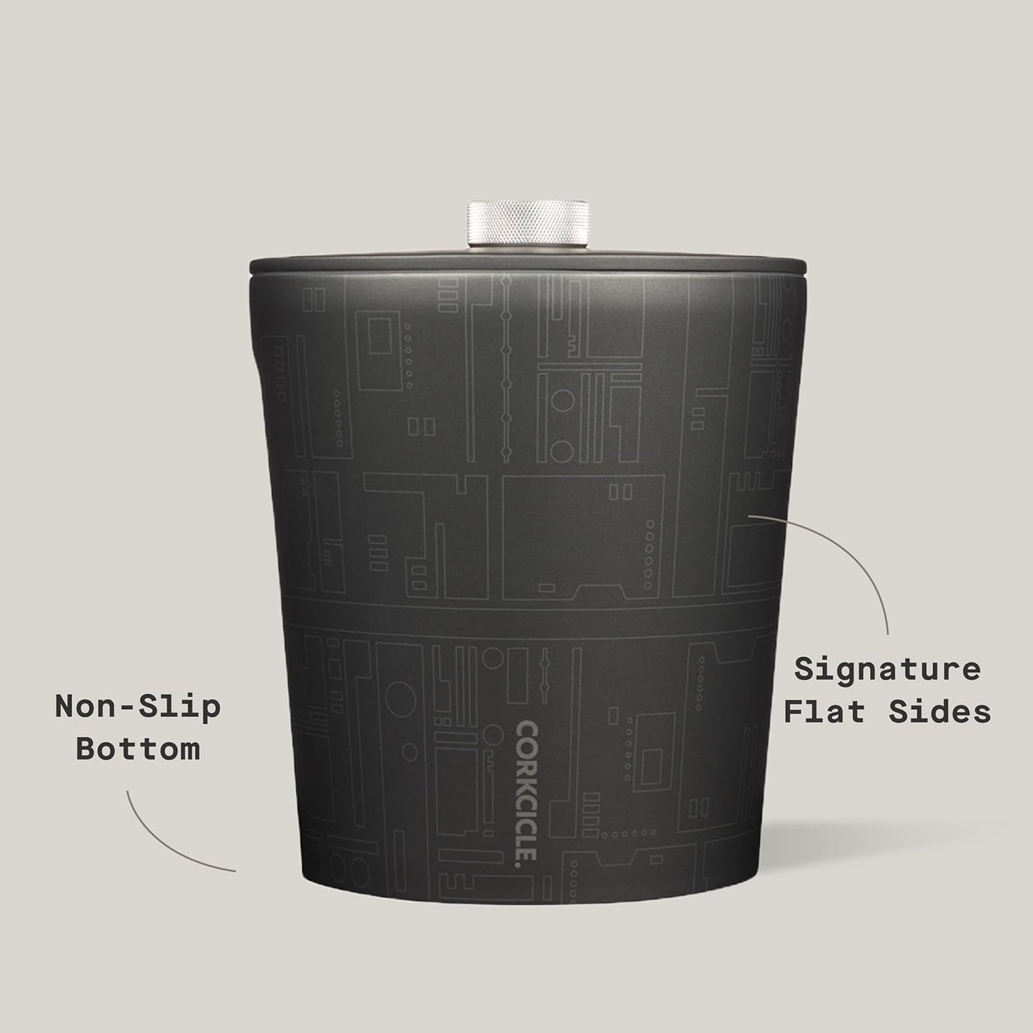Corkcicle Insulated Ice Bucket with Lid - Stainless Steel - Summer Gift - 100 oz - Ceramic Slate