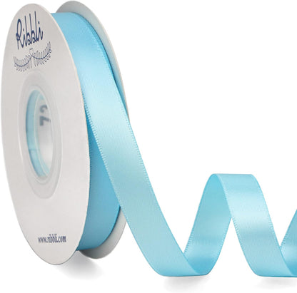 Ribbli Double Faced White Satin Ribbon,3/8” x Continuous 25 Yards,Fabric Ribbon use for Bows Bouquet,Gift Wrapping,Floral Arrangement