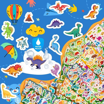 48 Sheets Stickers for Kids, Cute Stickers Variety Pack for Scrapbooking, Teachers Classroom Prizes, Goodie Bag Stuffers Including Animals, Cars, Dinosaurs, Fishes, Hearts, Stars and More
