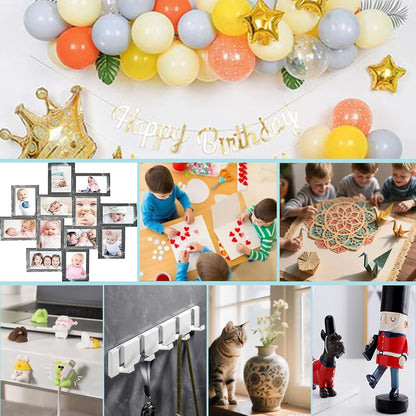 Double Sided Tape for Wall Hanging, 0.79" Sticky Tack Dots Strong Mounting Putty, Stickers Easy to Peel for Crafts, Poster, Balloons Decoration, 252 PCS Removable Tape