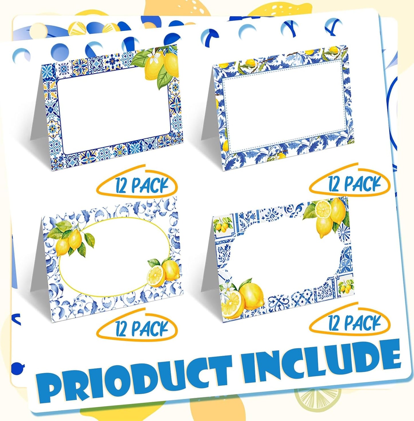 Jetec 48 Pcs Hawaiian Cartoon Place Cards Hawaii Hibiscus and Tropical Leaves Print Table Name Cards Tent Placards Buffet Food Label for Table Setting Hawaiian Themed Party Supplies