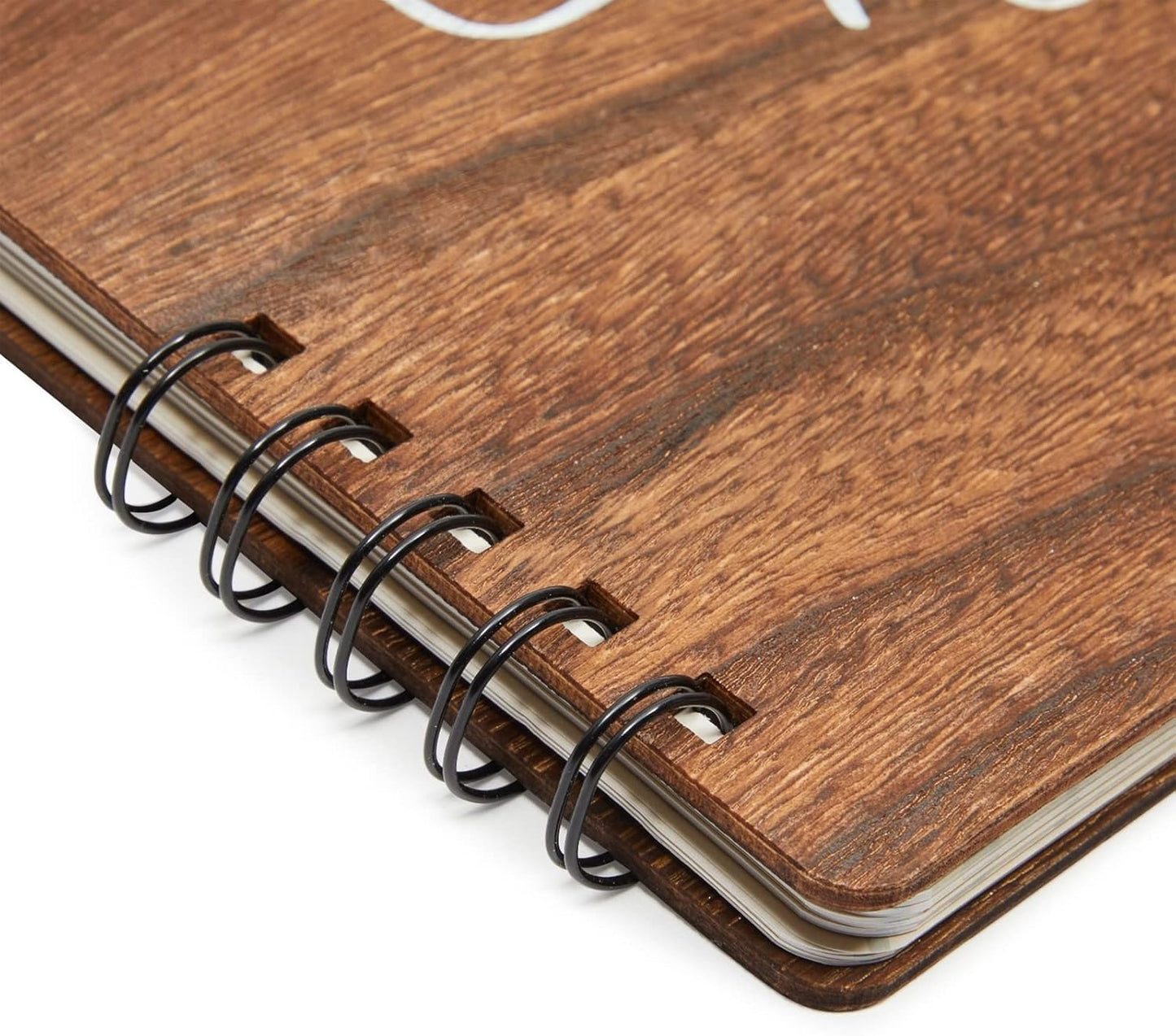 Paper Junkie Rustic Wooden Guest Book for Party - 112 Pages, 11.25 x 8.75 in Brown Wood Cover - Wedding & Baby Shower Guest Book Sign in