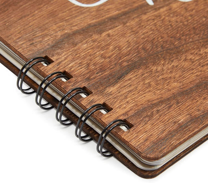 Paper Junkie Rustic Wooden Guest Book for Party - 112 Pages, 11.25 x 8.75 in Brown Wood Cover - Wedding & Baby Shower Guest Book Sign in
