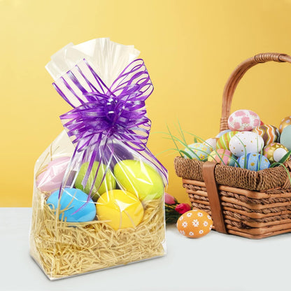 Gusseted Flat Bottom Cellophane Bags with Paper Insert 50Pcs 4x2x8 Inches Smore Bags