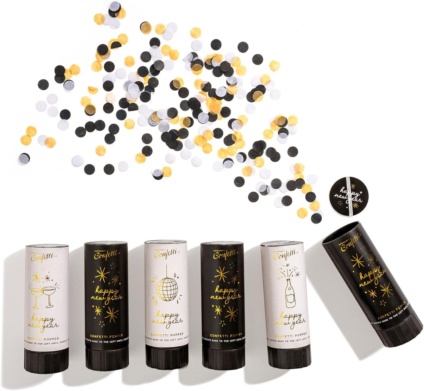 Cue the Confetti Birthday Box (6 Confetti Poppers) – Biodegradable Confetti Poppers for Birthday Parties & Gifts – Eco-Friendly & Spring Loaded for Noise Free Fun.