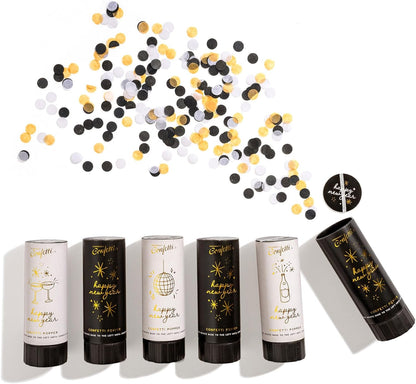 Cue the Confetti Birthday Box (6 Confetti Poppers) – Biodegradable Confetti Poppers for Birthday Parties & Gifts – Eco-Friendly & Spring Loaded for Noise Free Fun.
