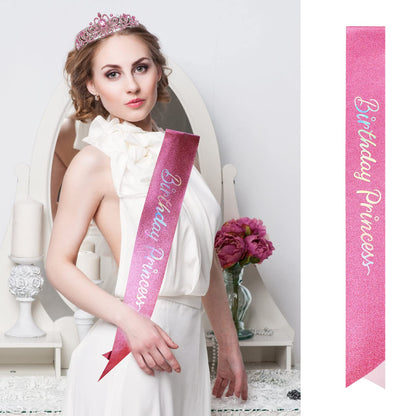 Princess Birthday Tiara - Happy Crown for Girls & Women, Decorative Accessory