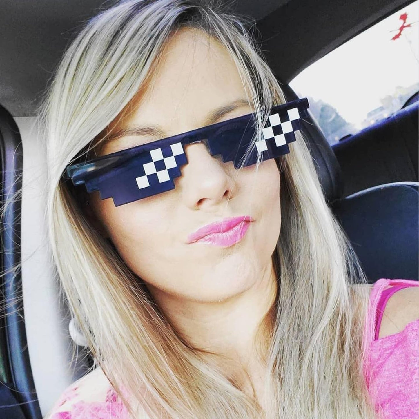 12 Pack Thug Life Party Sunglasses 8 Bit Pixelated Multicolor Mosaic Gamer MLG Photo Props Glasses Adults Teens