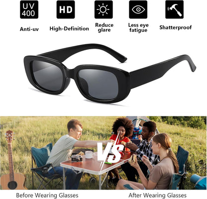 50/100 Pack Rectangle Sunglasses Bulk for Adult Retro Cheap 90s Y2K Small Glasses UV400 Protection
