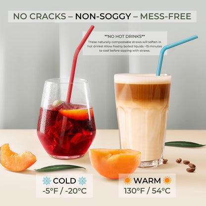 EcoPreps Biodegradable Sugarcane Straws | 150 Count, 100% Compostable, Plastic-Free, & Eco-Friendly Drinking Straw | 7.8'' Sugar Fiber Disposable Straws, Smoothie Straw for Home, Restaurant, Parties