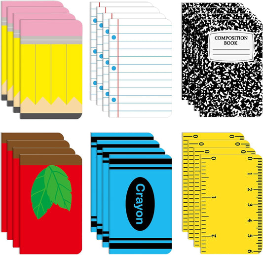 24 Pack Mini Hippie Groovy Notebooks Back to School Favors Small Pocket Size Retro Pink Blue Checked School Girl Notebooks for Students Teacher Appreciation Gift Employee Classroom Prize 5x3 Inch
