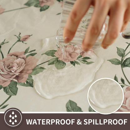 Rectangle Table Cloth,100% Waterproof Tablecloth Oil Proof Spill Proof Vinyl Table Cloth, Wipe Clean Plastic Table Cover for Dining, Camping, Indoor and Outdoor 52" x 70",Leaves