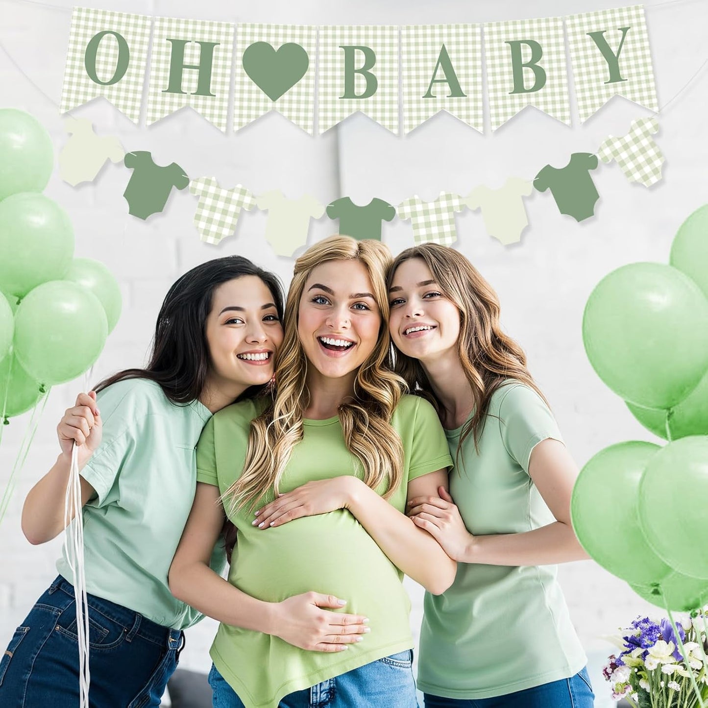 Hahafelt 1 Pcs Blue Gingham Welcome Baby Boy Banner for Baby Shower Party Decorations Pre Strung Gender Reveal Paper Banner for Table, Wall, Mantel Display Party Decor Supplies
