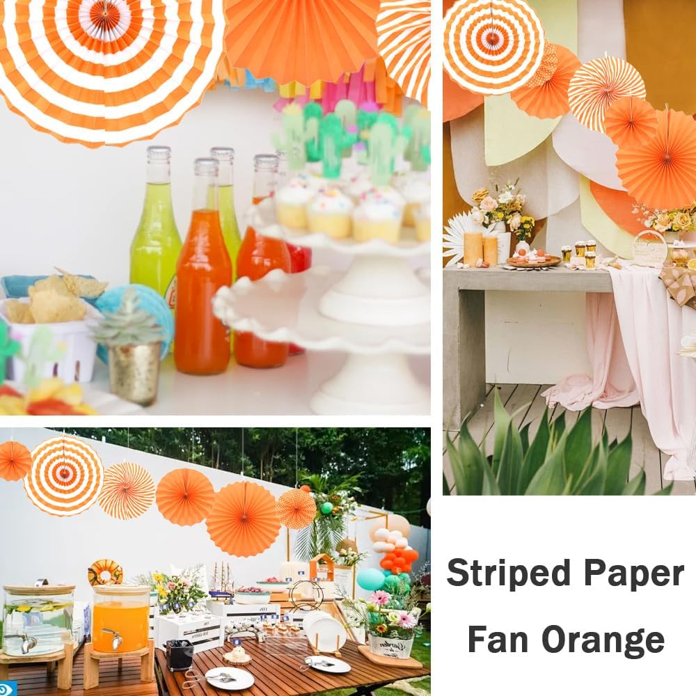 Hocansen 6PCS Paper Fan Garland Paper Fans Party Decorations 8/12/16in Hanging Papers Fans Set Round Papers Fans Pattern Garland for Birthday, Wedding (ZS/Pink)