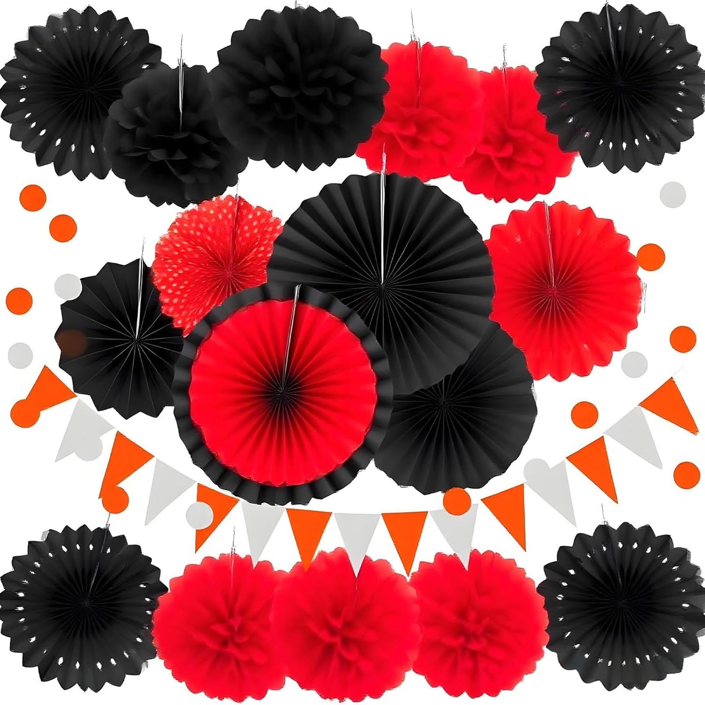 XIKSXITN 12 pc Rose Gold Gradient Tissue Paper Pom poms-Hanging Gold Dot White Paper Pom Poms Paper Flowers Ball for Party Decorative(8&10&12 inch)