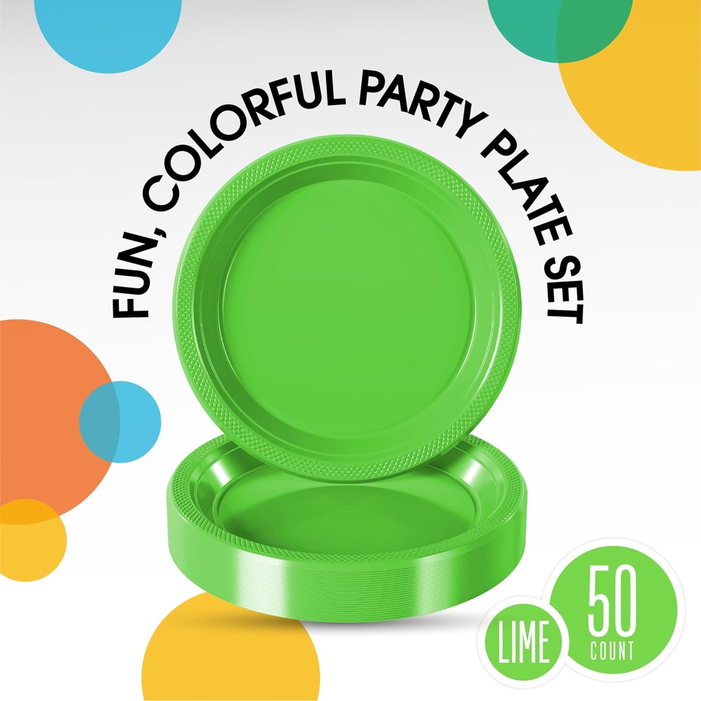 Exquisite Party Solids Red Plastic Plates For Party Supplies 10" Red Disposable Plates Heavy Duty 50 Pcs Plastic Dinnerware Sets Heavy Duty 350 GSM Disposable Dinnerware Set