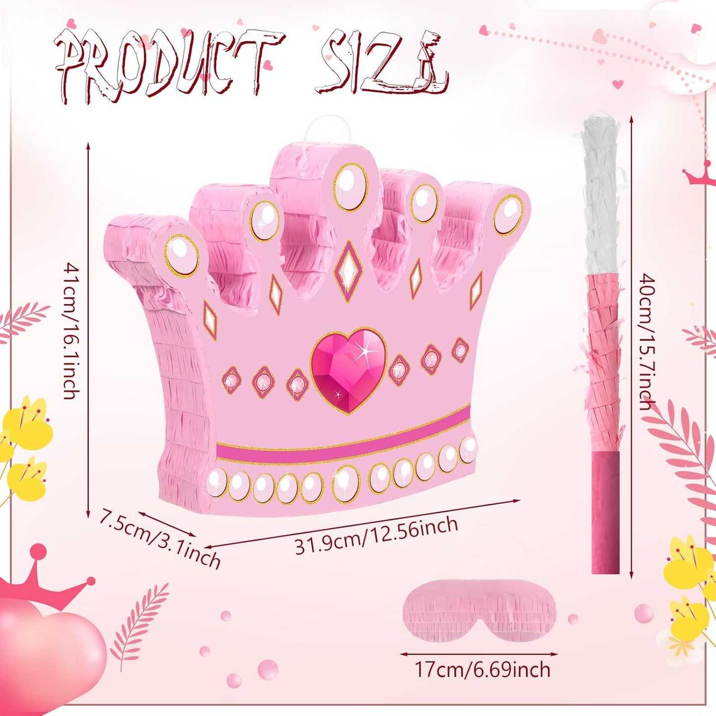Threan Princess Piñata Fairy Party Decorations Pink Ballet Piñata Ballerina, Birthday Game Set Party Supplies for Girl Princess Theme Baby Shower Butterfly Birthday Supplies Decoration(Fairy)