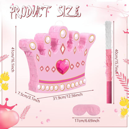 Threan Princess Piñata Fairy Party Decorations Pink Ballet Piñata Ballerina, Birthday Game Set Party Supplies for Girl Princess Theme Baby Shower Butterfly Birthday Supplies Decoration(Fairy)