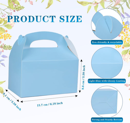 DjinnGlory 36 Pack White Party Favor Treat Boxes with Handle, DIY Paper Boxes for Baby Shower, Birthday, All Occasion, Small Gable Boxes for Small Business 6.18 x 3.58 x 3.38 Inches
