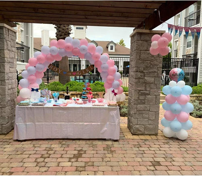12ft Adjustable Balloon Arch Stand Kit for Different Table Sizes Party Backdrop Decoration Tool,High Strength Glass Fiber Pole for DIY Party Wedding Birthday Baby Shower Kids Decorations
