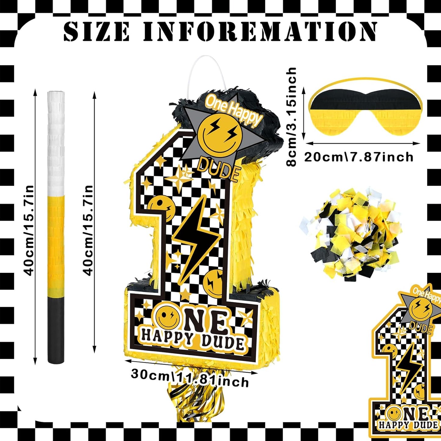 Baseball Piñata with Blindfold Bat for Birthday Party Softball Paper Piñata Sports Balls Confetti Baseball Party Supplies for Birthday Party Decorations 13.19 x 13.19 x 3 Inch(Cool)