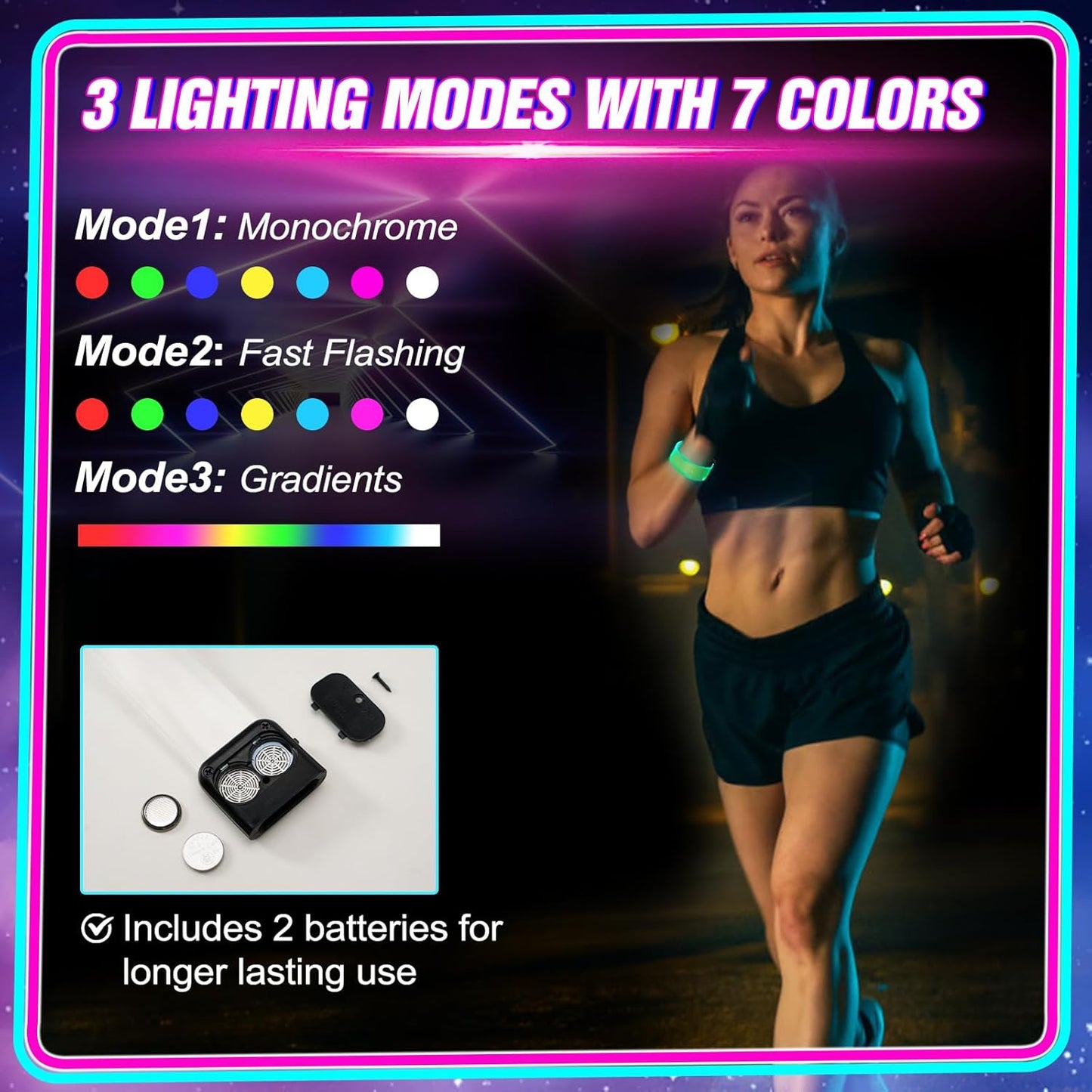 Yowivon Led Light Up Bracelets with Clasp, Glow in the Dark Party Supplies Neon Rave Accessories Cool Halloween Birthday Party Favors, 1 Pcs