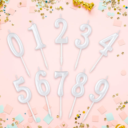 Beanlieve 10-Pieces Numeral Birthday Candles - Cake Numeral Candles Number 0-9 Glitter Cake Topper Decoration for Birthday,Wedding Anniversary,Party Celebration (Colourful)