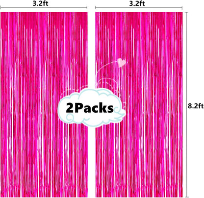 i-CHONY 2 Pcs 3.2ft x 8.2ft Champagne Gold Metallic Tinsel Foil Fringe Curtains Photo Booth Backdrop for Baby Shower Birthday Wedding Holiday Celebration Bachelorette Party Decorations