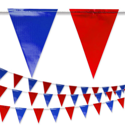 Black & White Pennant Banner Flags | Heavy-Duty Outdoor | OSHA 500lb Rated | Strand Fade Resistant 【102FT】