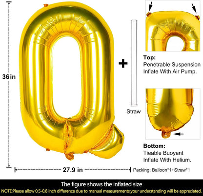 Lovoir 40 Inch Large Gold Letter A Balloons Big Size Jumbo Mylar Foil Helium Balloon for Birthday Party Celebration Decorations Alphabet Gold A