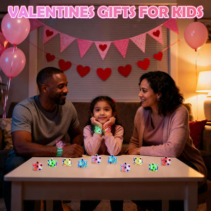 SCIONE 25 Pack Light Up Slap Bracelets for Kids, Dinosaur Party Favors for Kids 4-8-12, Valentine Goodie Bag Stuffers, Glow in The Dark supplies, treasure box toys for classroom