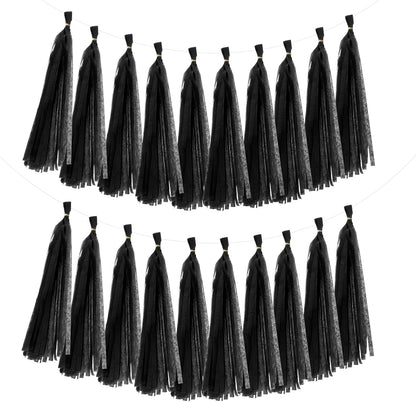 MECCANIXITY 20Pcs Tassel Garland Banner Tissue Paper for Streamers Party Decorations, Valentine's Day Birthday Decor for Women with Rope and Tie Wire (Pink, 14.6Inch)