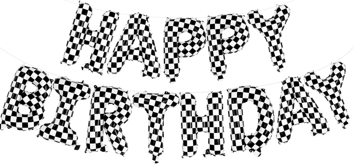 Happy Birthday Balloons Banner, Foil Balloon Personalized Name Letters Balloons Sign Birthday Party Decorations for Women Men Boys Girls Cream