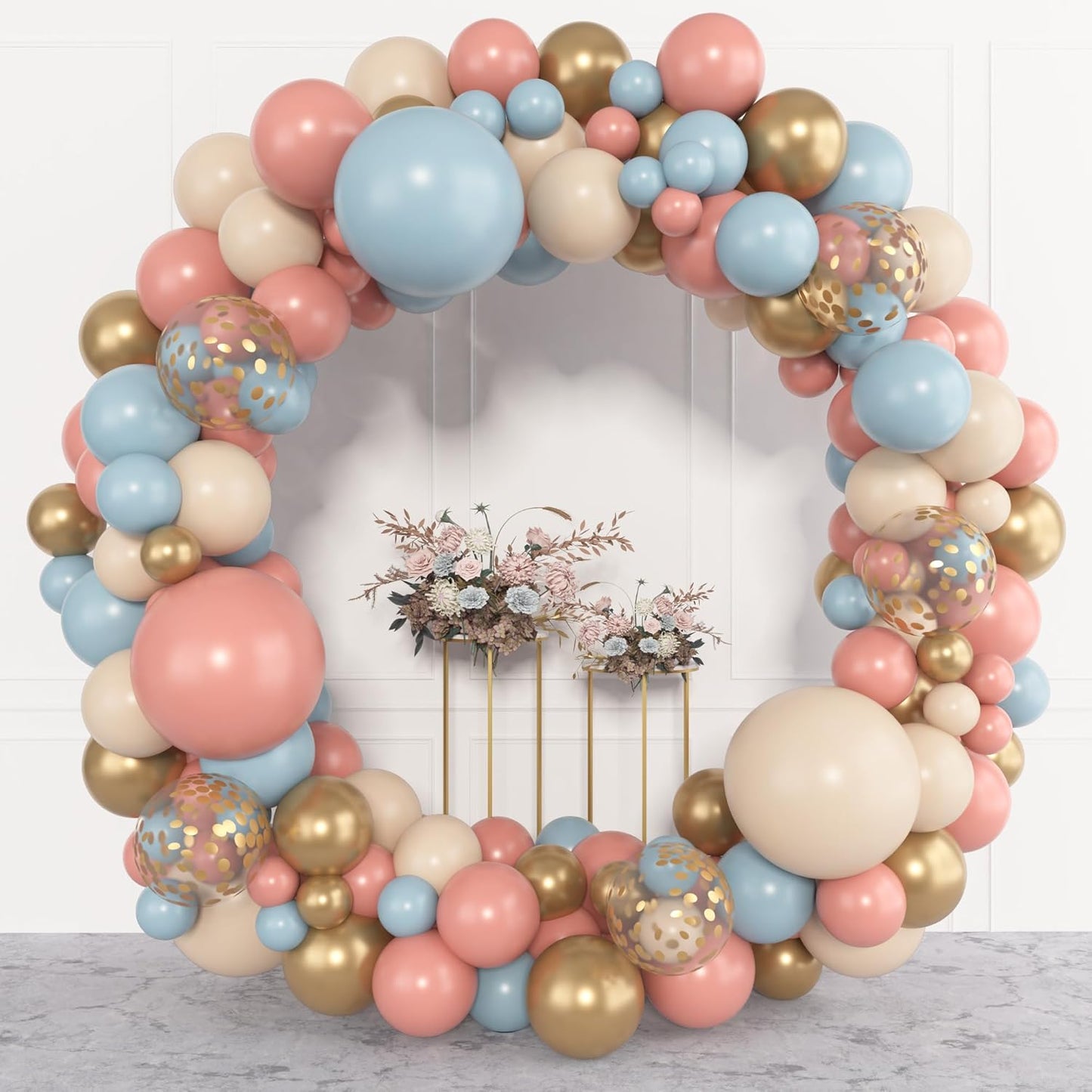 Amandir 153pcs Pink Purple Balloon Garland Arch Kit, Different Sizes 18 12 10 5 inch Pink Purple Red Latex Metallic Confetti Purple Balloons for Girl Women Birthday Bridal Baby Shower Party Decoration